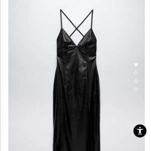 FAUX LEATHER SLIP DRESS